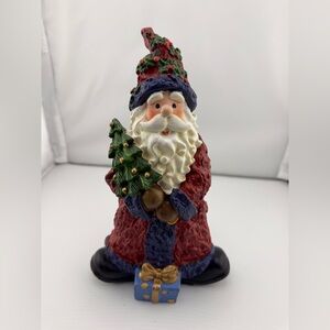 Festive Santa Figurine with Christmas Tree